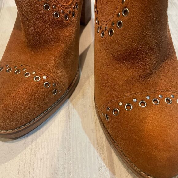 Lucky Brand Boho Cute Cashew oiled Suede Leather Ankle Boots Size 8 Marionn - Picture 7 of 12